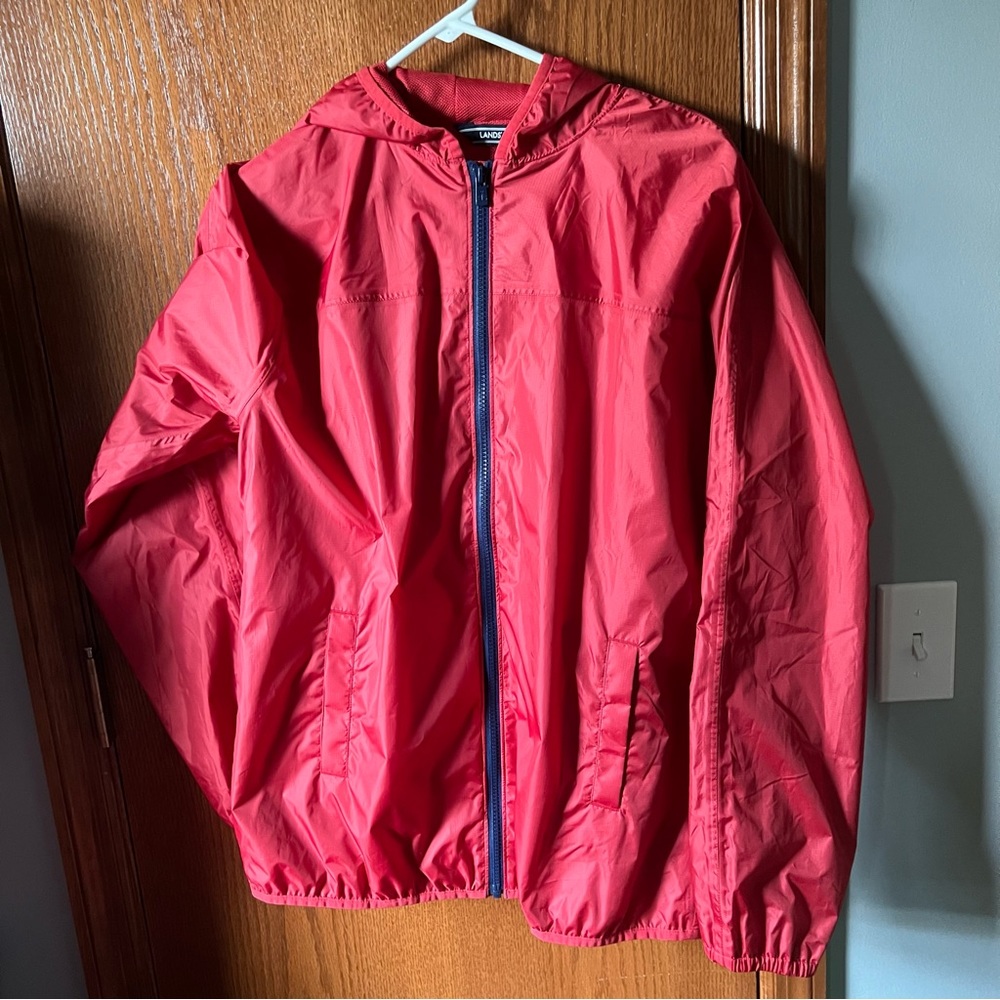 NWOT Lands’ End Red Hooded Jacket Youth XL